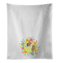 Load image into Gallery viewer, Fawn and White Bull Terrier Easter White Kitchen Towel Set of 2