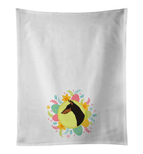 Load image into Gallery viewer, Doberman Pinscher Easter White Kitchen Towel Set of 2