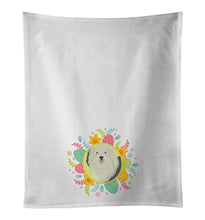 Load image into Gallery viewer, Old English Sheepdog Easter White Kitchen Towel Set of 2