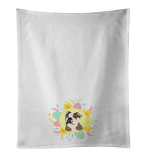 Load image into Gallery viewer, English Bulldog Chocolate Tan Easter White Kitchen Towel Set of 2