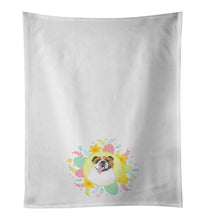 Load image into Gallery viewer, English Bulldog Tricolor #1 Easter White Kitchen Towel Set of 2