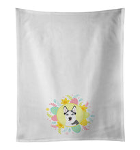 Load image into Gallery viewer, Siberian Husky Puppy Easter White Kitchen Towel Set of 2
