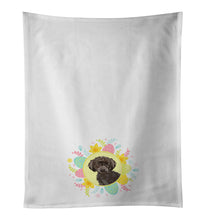 Load image into Gallery viewer, Poodle Toy Brown Easter White Kitchen Towel Set of 2