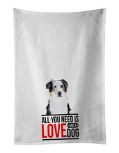 Load image into Gallery viewer, Australian Shepherd Blue Merle #1  White Kitchen Towel Set of 2