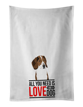 Load image into Gallery viewer, Beagle Tricolor Red Ticked #2  White Kitchen Towel Set of 2