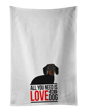 Load image into Gallery viewer, Dachshund Black and Tan #1 White Kitchen Towel Set of 2