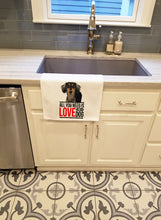 Load image into Gallery viewer, Dachshund Black and Tan #4 White Kitchen Towel Set of 2