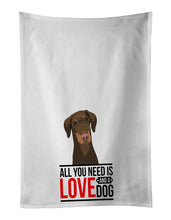 Load image into Gallery viewer, Doberman Pinscher Red and Rust Natural Ears #2  White Kitchen Towel Set of 2