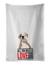 Load image into Gallery viewer, English Bulldog Fawn and White  White Kitchen Towel Set of 2