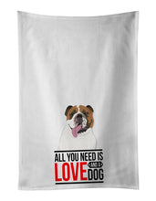 Load image into Gallery viewer, English Bulldog Tricolor #1  White Kitchen Towel Set of 2