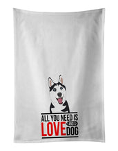 Load image into Gallery viewer, Siberian Husky Black and White #2  White Kitchen Towel Set of 2