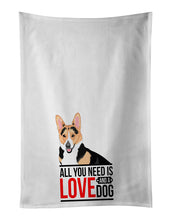 Load image into Gallery viewer, Pembroke Welsh Corgi Tricolor Red-Headed  White Kitchen Towel Set of 2
