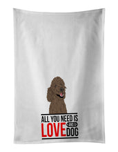 Load image into Gallery viewer, Poodle Standard Brown  White Kitchen Towel Set of 2