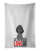 Load image into Gallery viewer, Poodle Standard Gray  White Kitchen Towel Set of 2