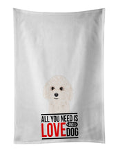 Load image into Gallery viewer, Poodle Toy White  White Kitchen Towel Set of 2