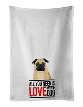Load image into Gallery viewer, Pug Fawn #1  White Kitchen Towel Set of 2