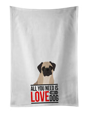 Load image into Gallery viewer, Pug Fawn #3  White Kitchen Towel Set of 2