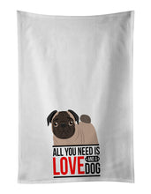 Load image into Gallery viewer, Pug Fawn #4  White Kitchen Towel Set of 2