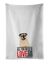 Load image into Gallery viewer, Pug Fawn #5  White Kitchen Towel Set of 2
