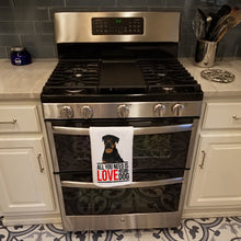 Load image into Gallery viewer, Rottweiler Black and Mahogany  White Kitchen Towel Set of 2