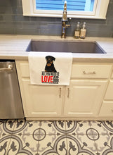 Load image into Gallery viewer, Rottweiler Black and Mahogany  White Kitchen Towel Set of 2