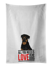 Load image into Gallery viewer, Rottweiler Black and Mahogany  White Kitchen Towel Set of 2