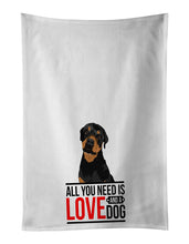 Load image into Gallery viewer, Rottweiler Black and Rust  White Kitchen Towel Set of 2