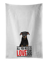Load image into Gallery viewer, Rottweiler Black and Tan #5  White Kitchen Towel Set of 2