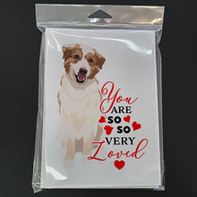 Load image into Gallery viewer, Australian Shepherd Red and White #1 so Loved Greeting Cards -  Blank Note Cards – 8-Pack of Artist-Designed Cards with Envelopes