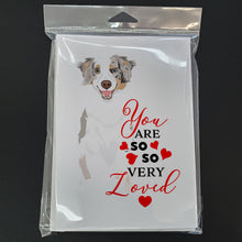 Load image into Gallery viewer, Australian Shepherd Red Merle Tricolor #1 so Loved Greeting Cards -  Blank Note Cards – 8-Pack of Artist-Designed Cards with Envelopes