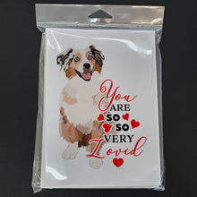 Load image into Gallery viewer, Australian Shepherd Red Merle Tricolor #2 so Loved Greeting Cards -  Blank Note Cards – 8-Pack of Artist-Designed Cards with Envelopes