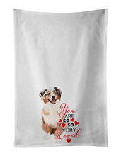 Load image into Gallery viewer, Australian Shepherd Red Merle Tricolor #2 so Loved White Kitchen Towel Set of 2