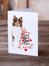 Load image into Gallery viewer, Australian Shepherd Red Tricolor #2 so Loved Greeting Cards -  Blank Note Cards – 8-Pack of Artist-Designed Cards with Envelopes
