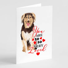 Load image into Gallery viewer, Australian Shepherd Red Tricolor #3 so Loved Greeting Cards -  Blank Note Cards – 8-Pack of Artist-Designed Cards with Envelopes