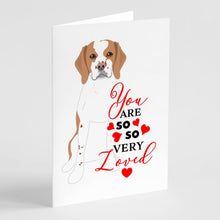 Load image into Gallery viewer, Beagle Red and White Red Ticked #1 so Loved Greeting Cards -  Blank Note Cards – 8-Pack of Artist-Designed Cards with Envelopes