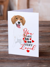 Load image into Gallery viewer, Beagle Red and White Red Ticked #2 so Loved Greeting Cards -  Blank Note Cards – 8-Pack of Artist-Designed Cards with Envelopes
