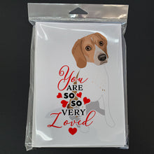 Load image into Gallery viewer, Beagle Red and White Red Ticked #3 so Loved Greeting Cards -  Blank Note Cards – 8-Pack of Artist-Designed Cards with Envelopes