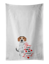 Load image into Gallery viewer, Beagle Tricolor #2 so Loved White Kitchen Towel Set of 2