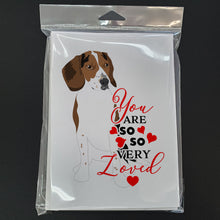 Load image into Gallery viewer, Beagle Tricolor Red Ticked #2 so Loved Greeting Cards -  Blank Note Cards – 8-Pack of Artist-Designed Cards with Envelopes