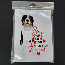 Load image into Gallery viewer, Bernese Mountain Dog #2 so Loved Greeting Cards -  Blank Note Cards – 8-Pack of Artist-Designed Cards with Envelopes