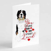 Load image into Gallery viewer, Bernese Mountain Dog #2 so Loved Greeting Cards -  Blank Note Cards – 8-Pack of Artist-Designed Cards with Envelopes