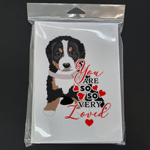 Load image into Gallery viewer, Bernese Mountain Dog Puppy #1 so Loved Greeting Cards -  Blank Note Cards – 8-Pack of Artist-Designed Cards with Envelopes