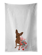 Load image into Gallery viewer, Chihuahua Chocolate #1 so Loved White Kitchen Towel Set of 2
