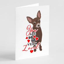 Load image into Gallery viewer, Chihuahua Chocolate #2 so Loved Greeting Cards -  Blank Note Cards – 8-Pack of Artist-Designed Cards with Envelopes