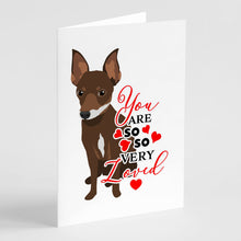 Load image into Gallery viewer, Chihuahua Chocolate and White #2 so Loved Greeting Cards -  Blank Note Cards – 8-Pack of Artist-Designed Cards with Envelopes