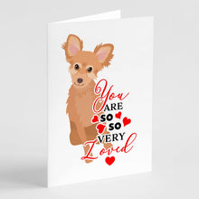 Load image into Gallery viewer, Chihuahua Fawn so Loved Greeting Cards -  Blank Note Cards – 8-Pack of Artist-Designed Cards with Envelopes