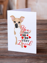 Load image into Gallery viewer, Chihuahua Gold and White so Loved Greeting Cards -  Blank Note Cards – 8-Pack of Artist-Designed Cards with Envelopes