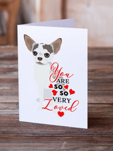 Load image into Gallery viewer, Chihuahua Merle so Loved Greeting Cards -  Blank Note Cards – 8-Pack of Artist-Designed Cards with Envelopes