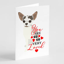 Load image into Gallery viewer, Chihuahua Merle so Loved Greeting Cards -  Blank Note Cards – 8-Pack of Artist-Designed Cards with Envelopes