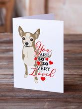 Load image into Gallery viewer, Chihuahua Silver and Tan so Loved Greeting Cards -  Blank Note Cards – 8-Pack of Artist-Designed Cards with Envelopes